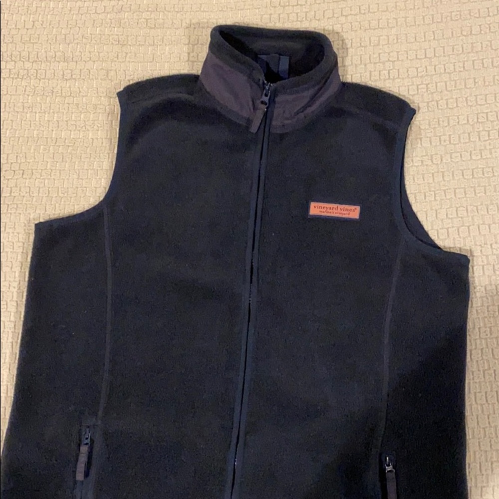 Vineyard Vines Black Fleece Vest